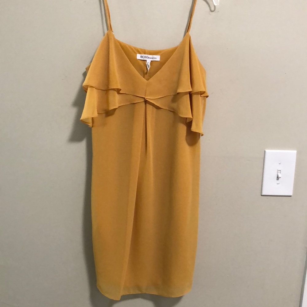 BCBG Generation Slip Dress SZ S Mustard Yellow EUC